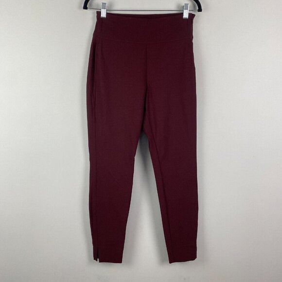 Athleta Wander Slim Ankle Pants Womens Size 6 Red High Rise Zip Pocket Casual - Picture 1 of 12